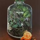 Mandarine - Acrylique sur bois - 40X22