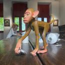 Singe Rhésus - carton peint